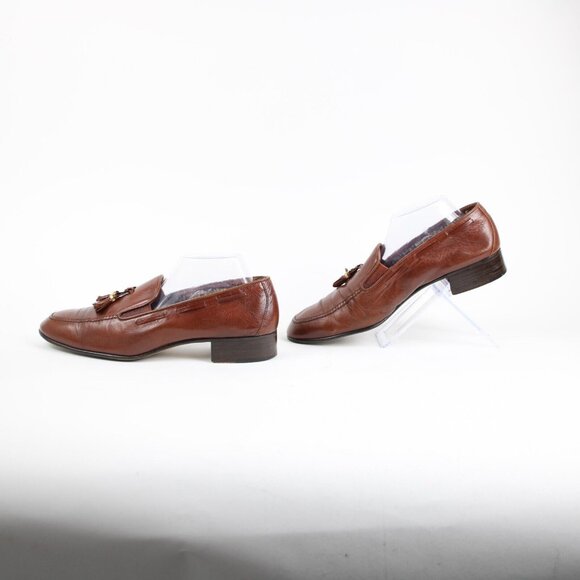 Gucci Sz 43.5? M Brown Tassle Leather Upper Fabric Inner Loafer Shoe - Picture 16 of 16